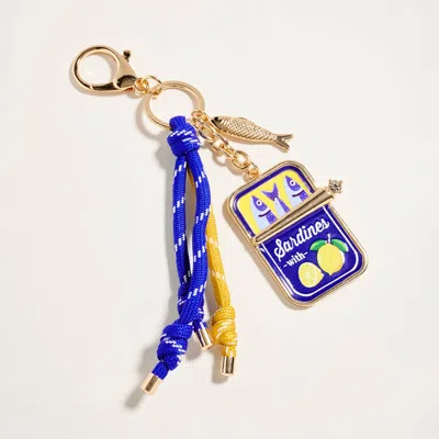 Fashnzfab Sardine Can Charm Accent Knotted Cords Drop Bag Charm Keychain In Gold