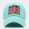 Fashnzfab Say Howdy Get Rowdy Stay Punchy Message Vintage Baseball Cap In Blue