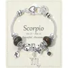 Fashnzfab Scorpio - Horoscope Symbol Zodiac Charm Beaded Bracelet Black In Black
