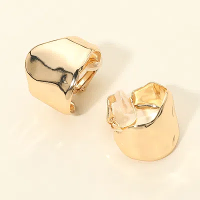 Fashnzfab Sculpted Metal Clip On Earrings In Gold