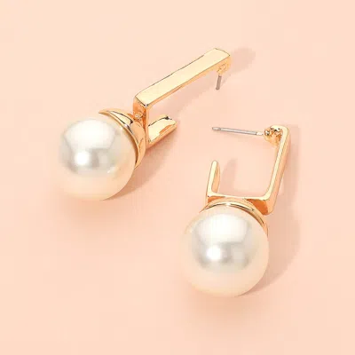 Fashnzfab Sculpted Pearl Drop Earrings In Multi