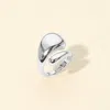 Fashnzfab Sculpted Swirl Stainless Steel Adjustable Ring In Multi