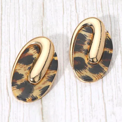 Fashnzfab Sculptural Oval Resin Earrings In Black