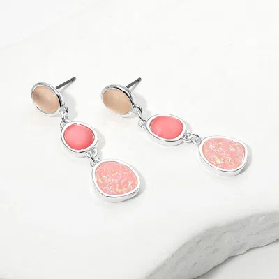 Fashnzfab Sea Glass Cluster Link Dropdown Earrings In Multi