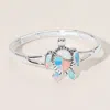 Fashnzfab Sea Glass Enamel Sea Turtle Pointed Stretch Bracelet In Silver