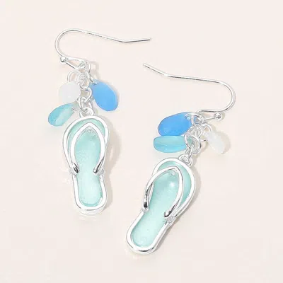 Fashnzfab Sea Glass Flip Flop Drop Dangle Earrings In Multi