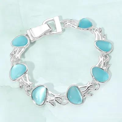 Fashnzfab Sea Glass Jellyfish Charm Link Magnetic Bracelet In Multi
