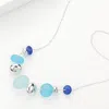 Fashnzfab Sea Glass Pebble Beaded Necklace In Gray