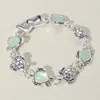 Fashnzfab Sea Glass Sea Turtle Link Magnetic Bracelet In Metallic