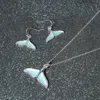 Fashnzfab Sea Glass Whale Tale Pendant Necklace In Multi