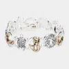 Fashnzfab Sea Life Antique Metal Pendant Link Stretch Bracelet In Multi
