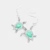 Fashnzfab Sea Turtle Dangle Earrings In Multi