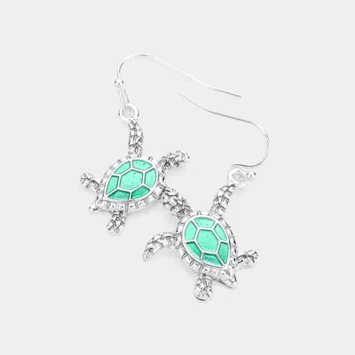 Fashnzfab Sea Turtle Dangle Earrings In Multi