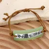 Fashnzfab Sea You Soon Sea Glass Message Adjustable Pull Tie Cinch Bracelet Brown In Brown