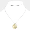 Fashnzfab Seahorse Crystal Medallion Chain Necklace In Gold