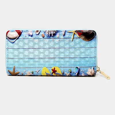 Fashnzfab Sealife 3d Hologram Wallet In Blue