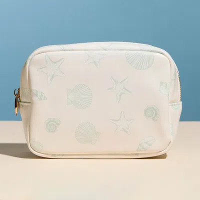 Fashnzfab Sealife Pattern Print Portable Cosmetic Pouch Bag In Green