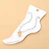 Fashnzfab Seashell Charm Beaded Anklet In Multi