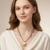 Fashnzfab Seashell Pendant Twisted Thread Adjustable Necklace In Gold