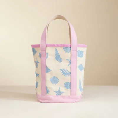 Fashnzfab Seashell Starfish Pattern Tote Bag In Pink
