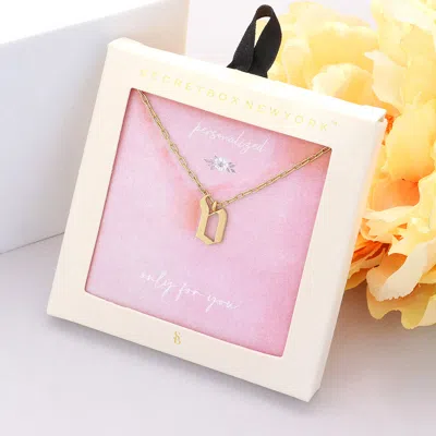 Fashnzfab Secret Box -v- Initial Monogram Metal Pendant Necklace In Gold