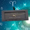 Fashnzfab Secret Box _ 14k Gold Cz Sagittarius Zodiac Sign Charm Bracelet Clear, Gold In Multi