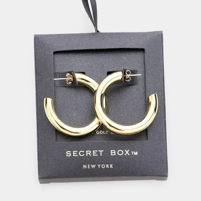 Fashnzfab Secret Box _ 14k Gold Dipped Hoop Earrings - Gold