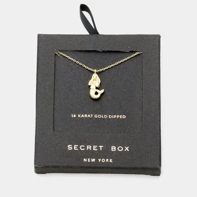 Fashnzfab Secret Box _ 14k Gold Dipped Metal Mermaid Pendant Necklace