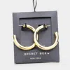 Fashnzfab Secret Box _ 14k Gold Dipped Hoop Earrings - Gold In Gold
