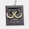 Fashnzfab Secret Box _ 14k Gold Dipped Open Hoop Earrings In Gold