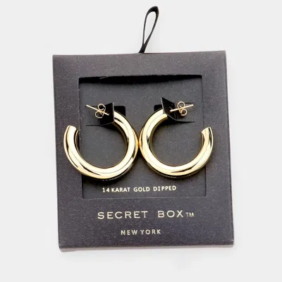 Fashnzfab Secret Box _ 14k Gold Dipped Open Hoop Earrings
