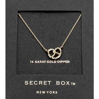 Fashnzfab Secret Box _ 14k Gold Dipped Pretzel Pendant Necklace