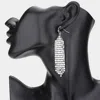 Fashnzfab Secret Box _ Bubble Stone Embellished Mesh Chain Dangle Earrings - Rhodium In Metallic
