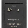 Fashnzfab Secret Box _ Cz Zodiac Sign Pisces Stud Earrings In Gold
