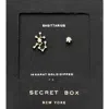 Fashnzfab Secret Box _ Cz Zodiac Sign Sagittarius Stud Earrings - Clear, Gold In Multi