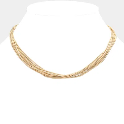 Fashnzfab Secret Box _ Metal Chain Multi Layered Necklace In Gold