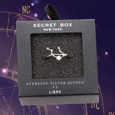 Fashnzfab Secret Box _ Sterling Silver Dipped Cz Zodiac Sign Libra Ring