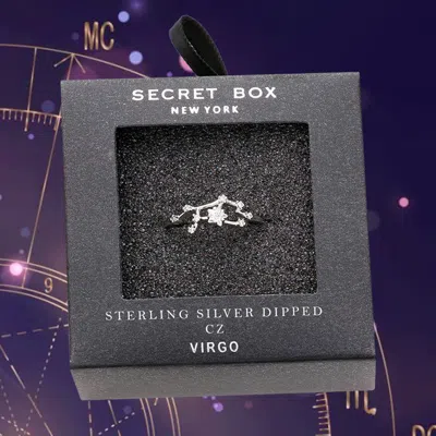 Fashnzfab Secret Box _ Sterling Silver Dipped Cz Zodiac Sign Virgo Ring
