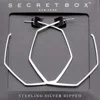 Fashnzfab Secret Box _ White Gold Dipped Metal Angled Hoop Earrings In Metallic