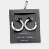 Fashnzfab Secret Box _ Sterling Silver Dipped Open Hoop Earrings In Silver