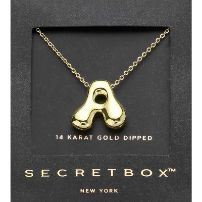 Fashnzfab Secret Box_ -a- 14k Gold Dipped Bubble Initial Monogram Pendant Necklace