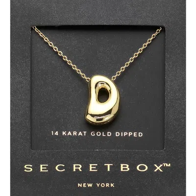 Fashnzfab Secret Box_ -d- 14k Gold Dipped Bubble Initial Monogram Pendant Necklace