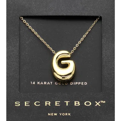 Fashnzfab Secret Box_ -g- 14k Gold Dipped Bubble Initial Monogram Pendant Necklace