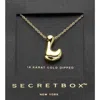 Fashnzfab Secret Box_ -l- 14k Gold Dipped Bubble Initial Monogram Pendant Necklace In Gold