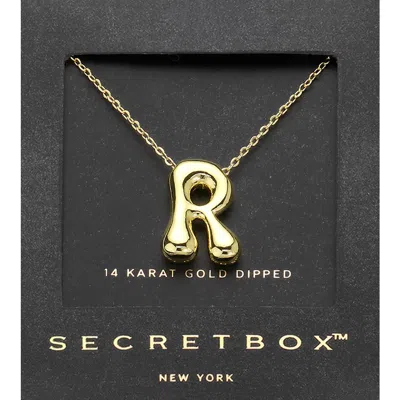 Fashnzfab Secret Box_ -r- 14k Gold Dipped Bubble Initial Monogram Pendant Necklace