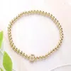 Fashnzfab Secret Box_ B Monogram Initial Stretch Bracelet In Gold