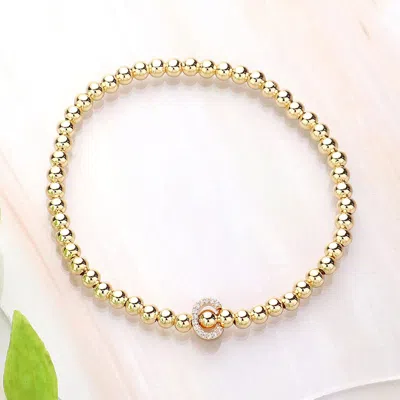 Fashnzfab Secret Box_ C Monogram Initial Stretch Bracelet In Gold