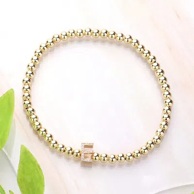 Fashnzfab Secret Box_ E Monogram Initial Stretch Bracelet Gold