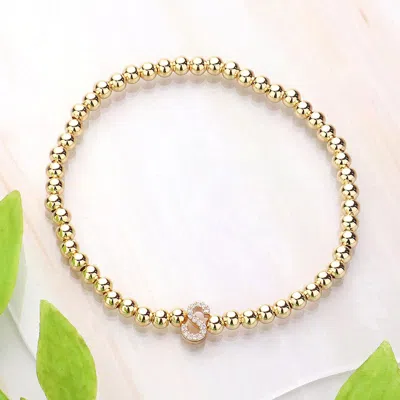 Fashnzfab Secret Box_ S Monogram Initial Stretch Bracelet In Brown