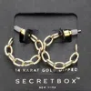 Fashnzfab Secret Box_14k Gold Dipped Chain Link Hoop Earrings In Gold